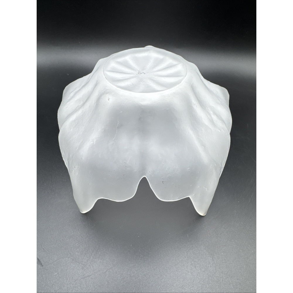 Viking Epic Lotus Blossom Bowl White Frost Vintage Glass MCM Mid Century Modern - Picture 6 of 10